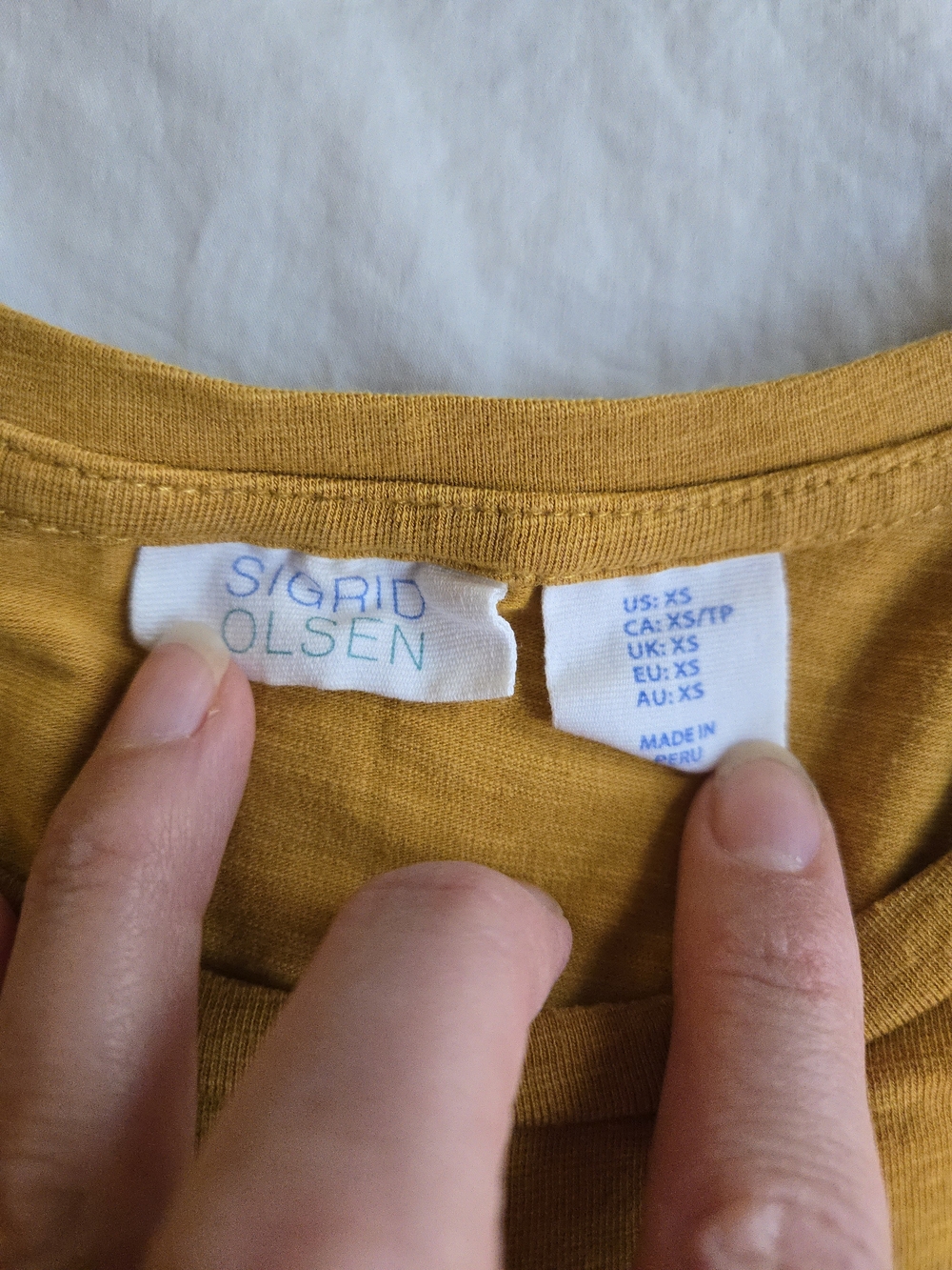 Sigrid Olsen Cotton Modal Golden Mustard Cap Sleeve Pocket Tee CW3 - Picture 2 of 8